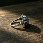 Anillo de estilo antiguo de labradorita 