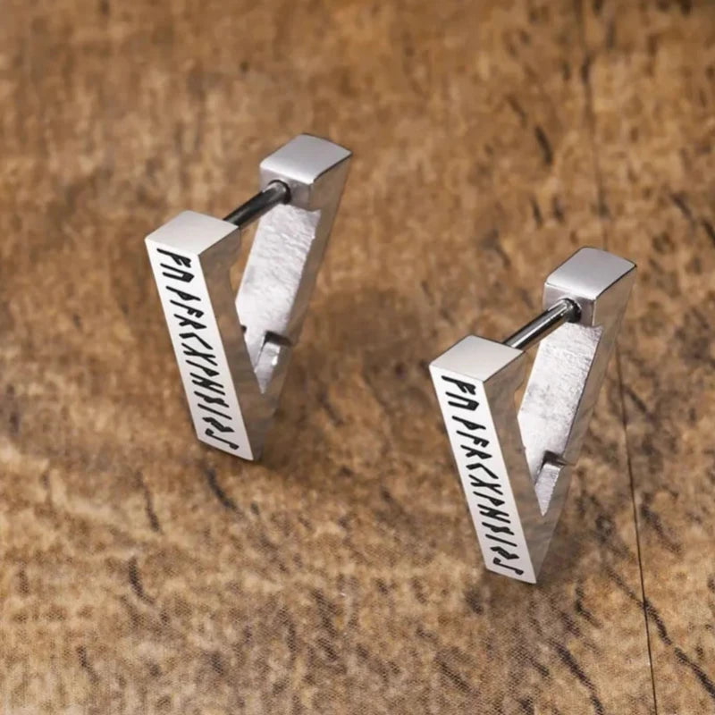 Pendientes Rúnicos Vikingos Hombre Mujer Nórdico plata