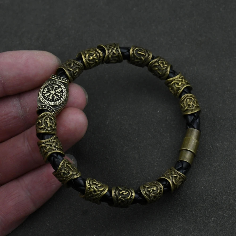 Pulsera Hombre Vikinga Runas Nórdicas oro