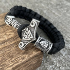 Pulsera Mjolnir - Martillo Thor Hammer Vikingo negro 2 
