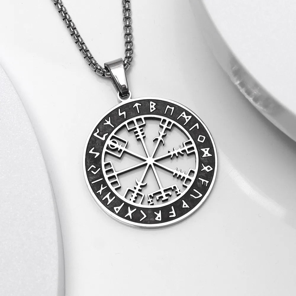 Collar Brújula Vegvisir Colgante Vikingo