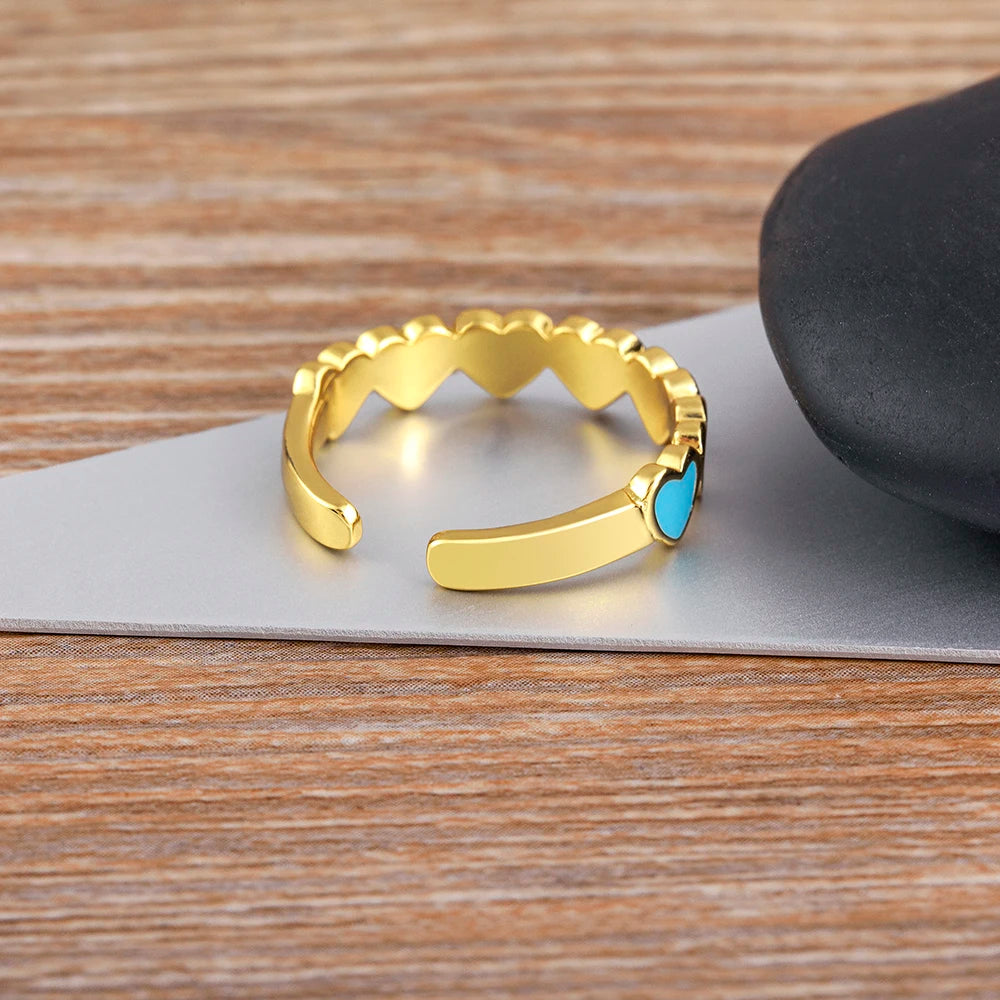 Anillo 6 Corazones Anillo Mujer Oro