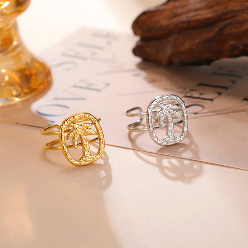Anillo con motivo de palmera en oro