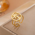 Anillo con motivo de palmera en oro