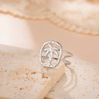 Anillo con motivo de palmera en plata