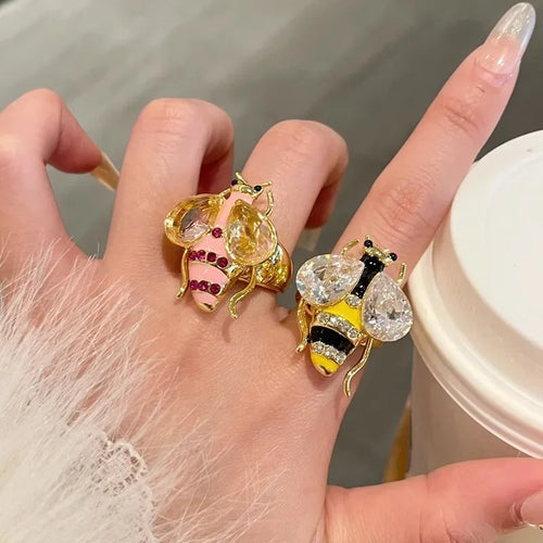 Anillo abeja mujer rosa