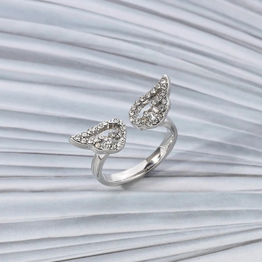 Anillo alas de ángel con strass