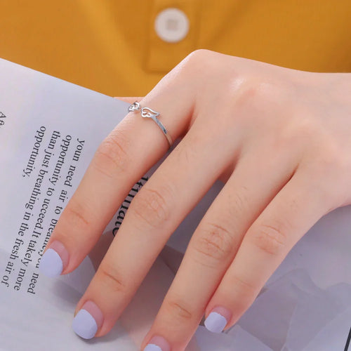 Anillo alas de ángel mujer plata