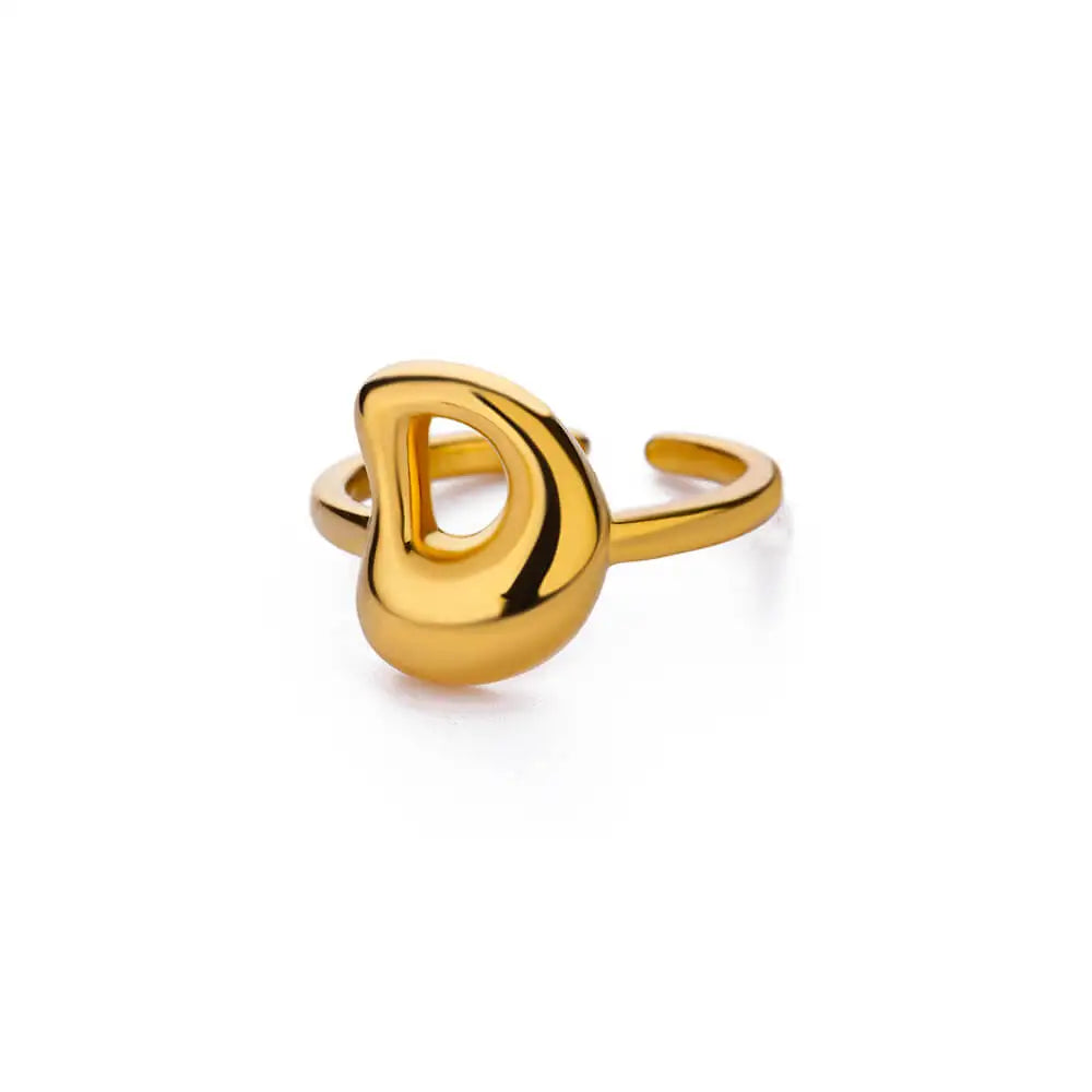 Anillo ajustable personalizado con inicial d