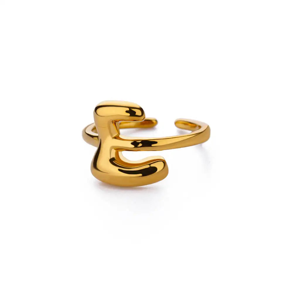 Anillo ajustable personalizado con inicial e