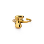 Anillo ajustable personalizado con inicial f