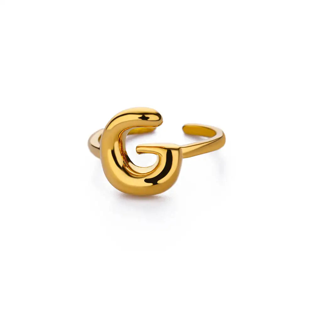 Anillo ajustable personalizado con inicial g