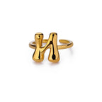 Anillo ajustable personalizado con inicial n