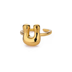 Anillo ajustable personalizado con inicial u