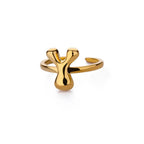 Anillo ajustable personalizado con inicial y
