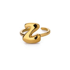 Anillo ajustable personalizado con inicial z