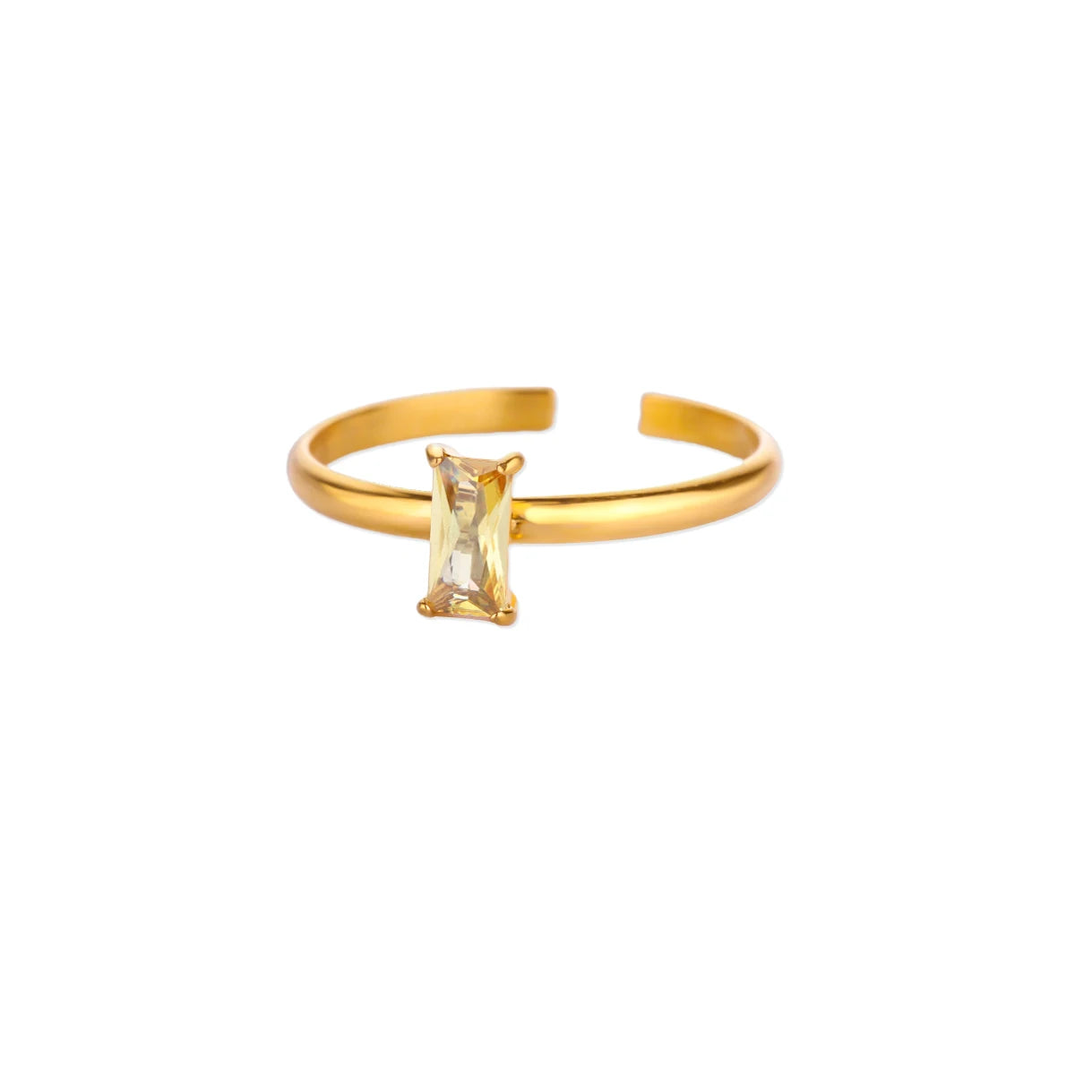 Anillo ajustable con piedra de nacimiento rectangular junio