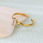 Anillo ajustable con piedra de nacimiento rectangular noviembre