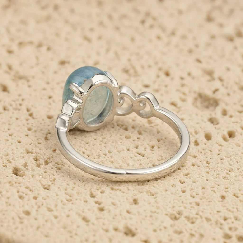 Anillo Ajustable "Cristal de Mar" en Aguamarina 
