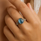 Anillo Ajustable "Cristal de Mar" en Aguamarina 