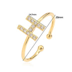 Anillo ajustable personalizado con inicial