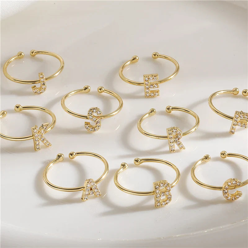 Anillo ajustable personalizado con inicial