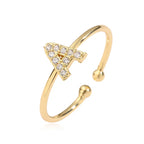 Anillo ajustable personalizado con inicial a