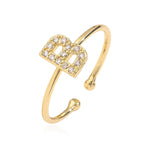 Anillo ajustable personalizado con inicial b