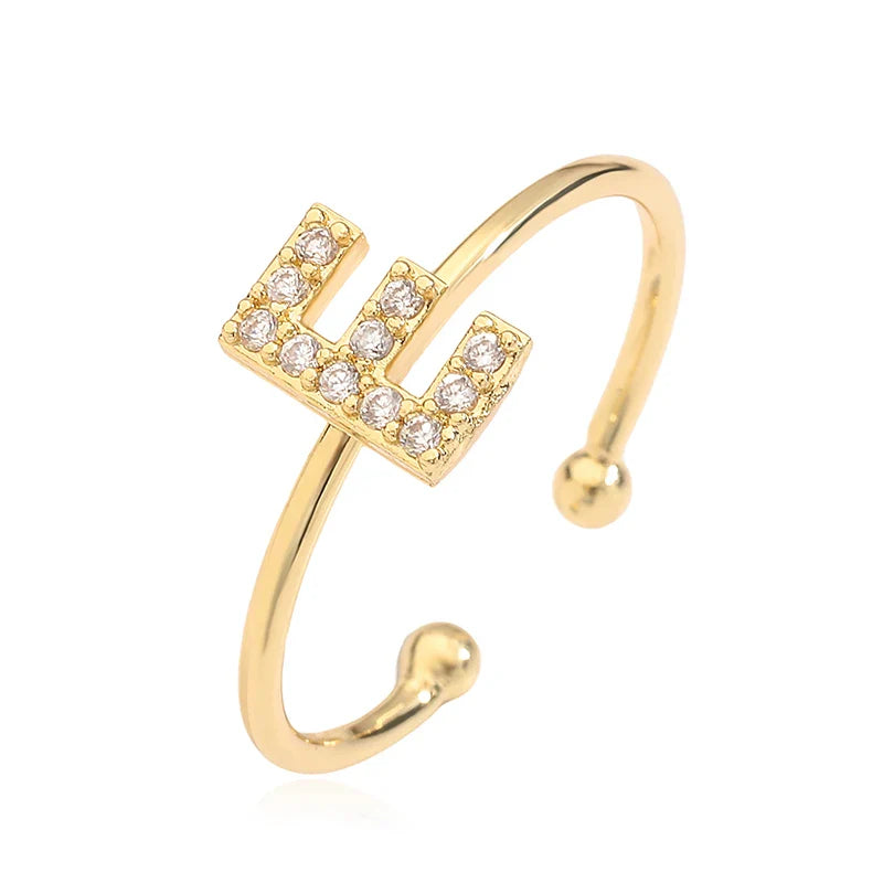 Anillo ajustable personalizado con inicial e