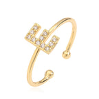 Anillo ajustable personalizado con inicial e