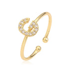 Anillo ajustable personalizado con inicial g