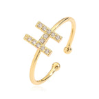 Anillo ajustable personalizado con inicial h