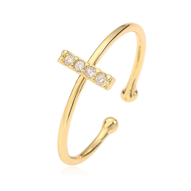 Anillo ajustable personalizado con inicial i