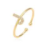 Anillo ajustable con inicial - letra 