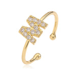 Anillo ajustable personalizado con inicial m