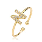 Anillo ajustable personalizado con inicial n