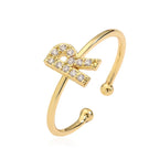 Anillo ajustable personalizado con inicial r