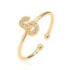 Anillo ajustable personalizado con inicial s