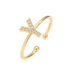 Anillo ajustable personalizado con inicial y