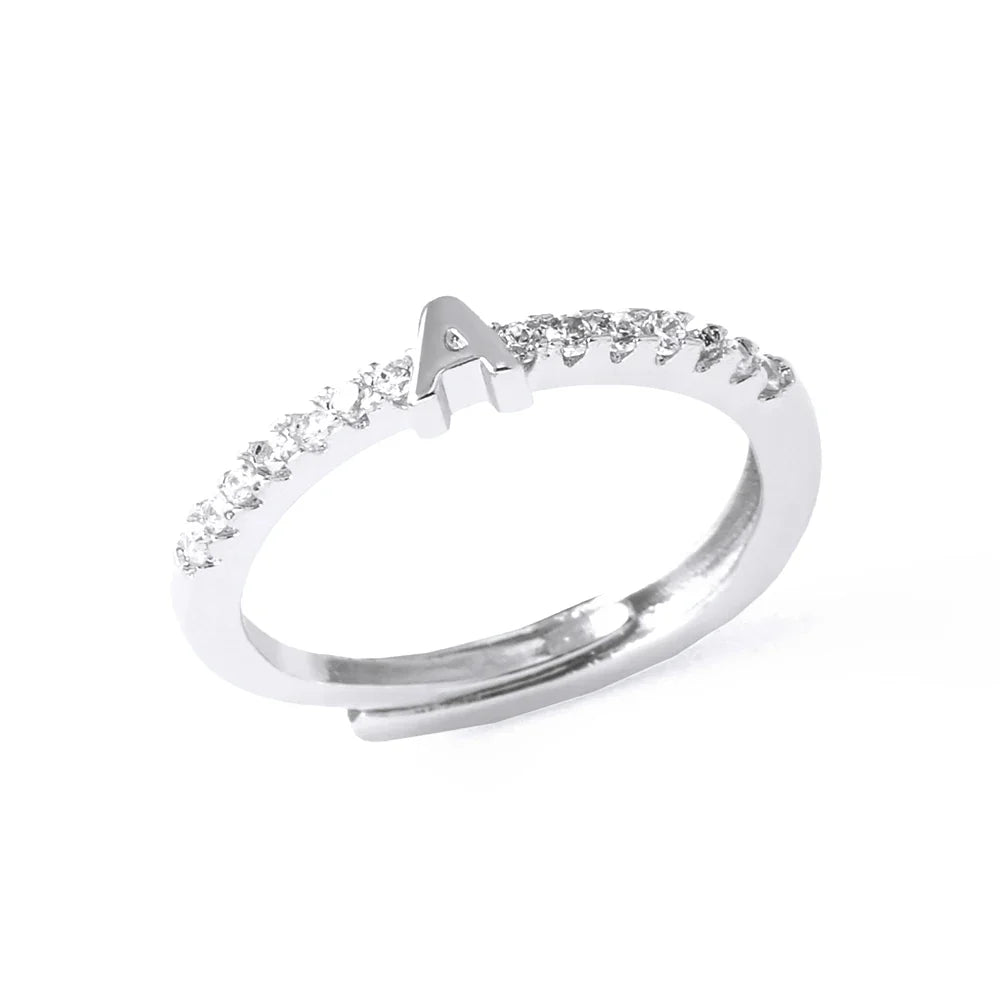 Anillo ajustable para mujer con inicial - letra 
