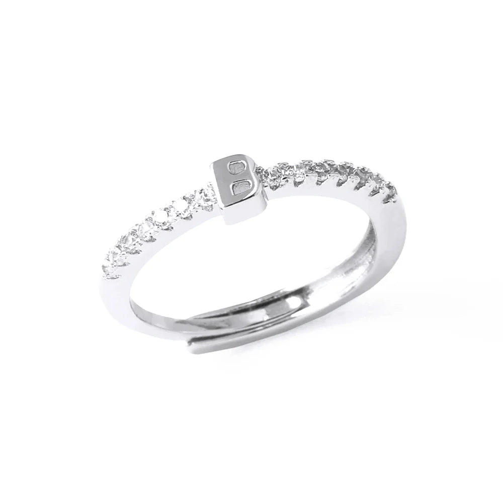 Anillo ajustable para mujer con inicial - letra 