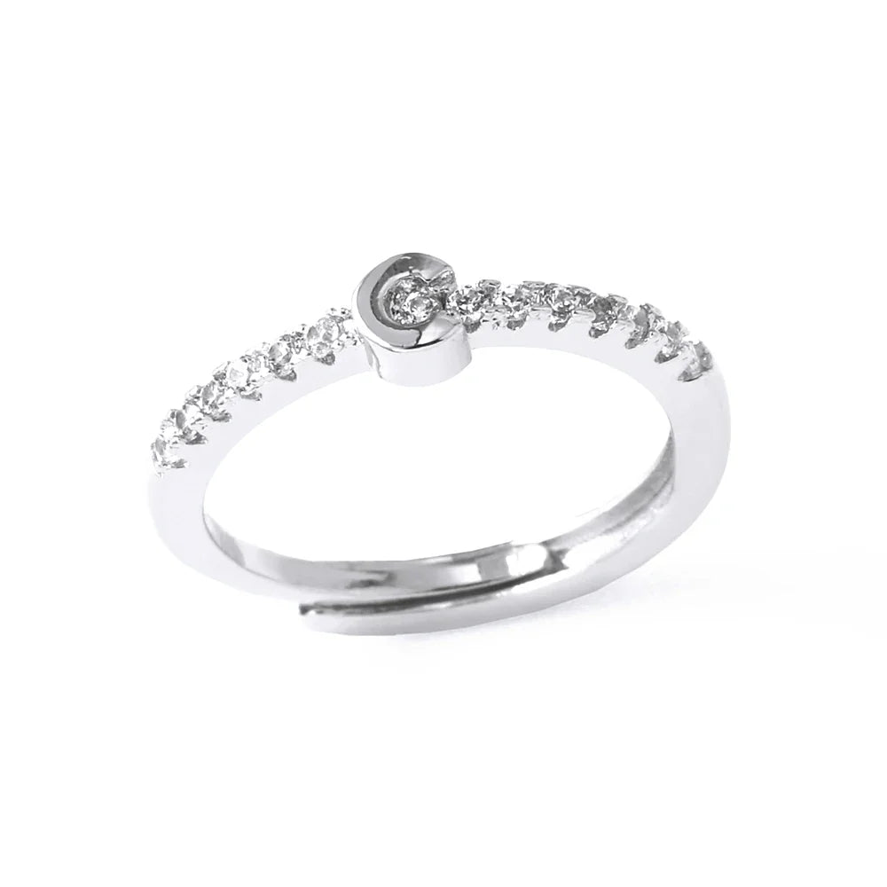 Anillo ajustable para mujer con inicial - letra 