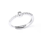 Anillo ajustable para mujer con inicial - letra 