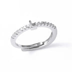 Anillo ajustable para mujer con inicial - letra 