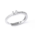 Anillo ajustable para mujer con inicial - letra 