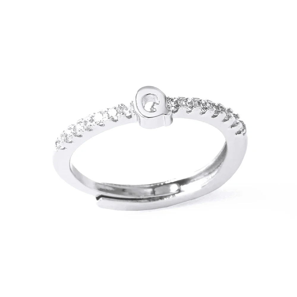 Anillo ajustable para mujer con inicial - letra 