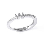 Anillo ajustable para mujer con inicial - letra 
