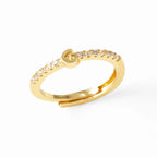 Anillo ajustable para mujer con inicial - letra 