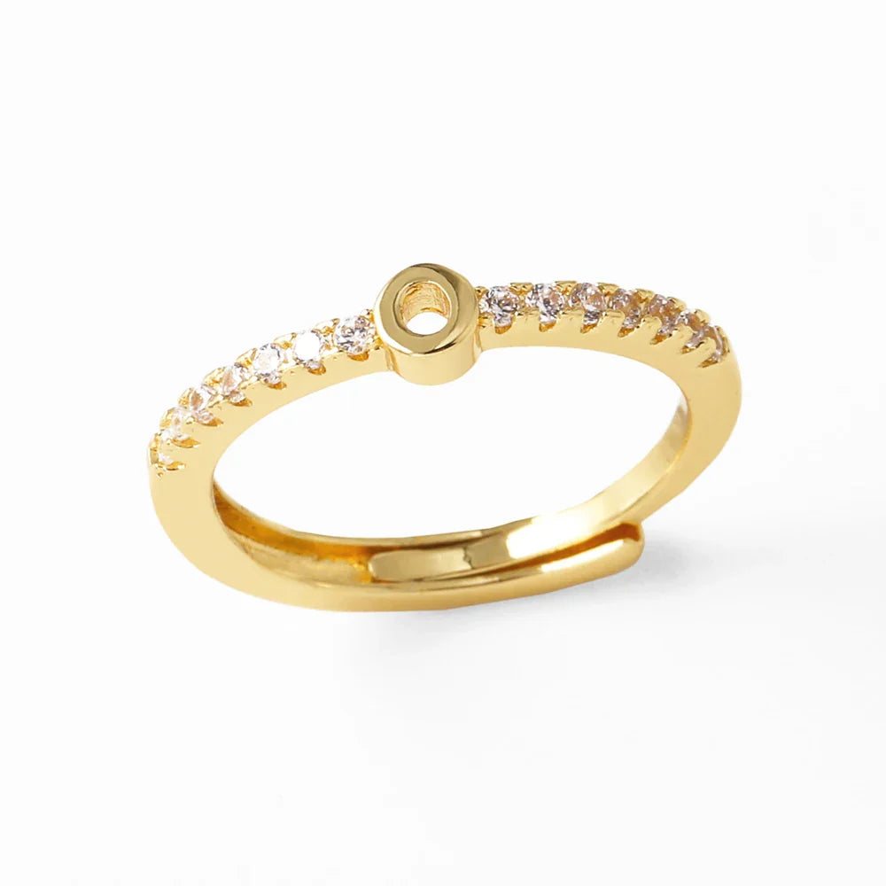 Anillo ajustable para mujer con inicial - letra 