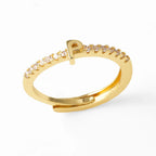 Anillo ajustable para mujer con inicial - letra 